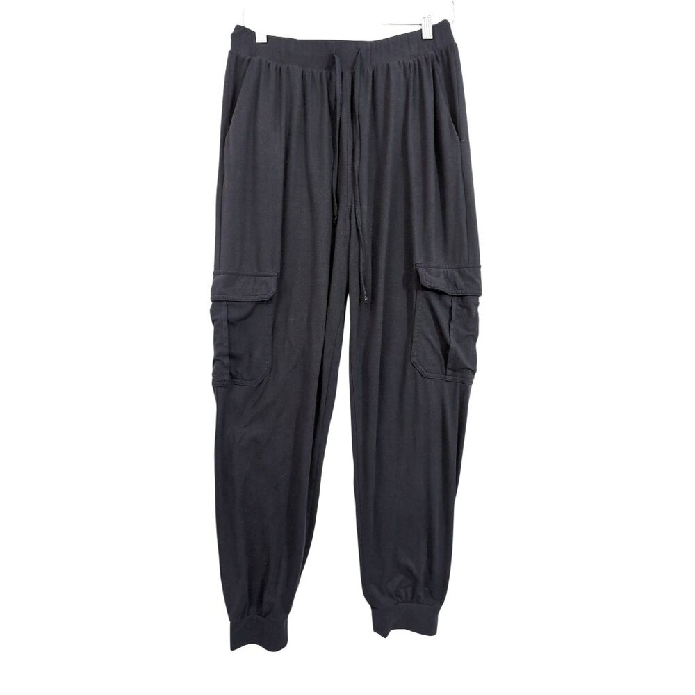 BBJ Los Angeles Cargo Jogger Pants Womens L Dark Gray Lightweight Casual Comfy
